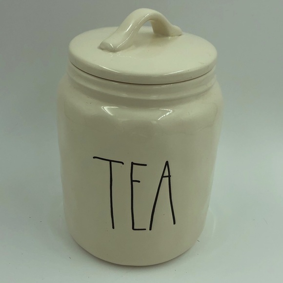 ‼️SALE‼️✨HP✨RAE DUNN ‘Tea’ Canister, Large, Ceramic, Flat Top, Long Letter - Picture 2 of 9